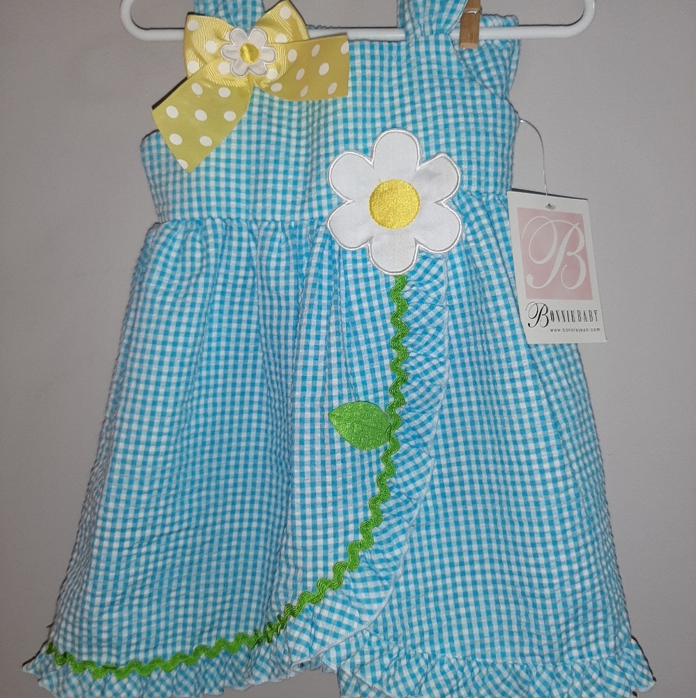 NWT Bonnie Baby Gingham Sundress Bloomers 18 Month
